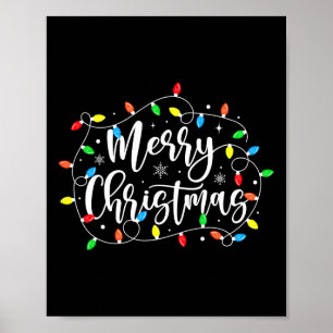 Poster Engraçado Feliz Natal Luzes Xmas Homens Mulheres