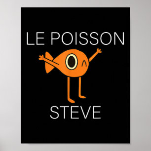 Poster Engraçado Fish Le Poisson Steve Para Crianças Home