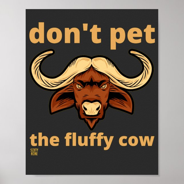 poster engraçado "FLUFFY COW" (Frente)