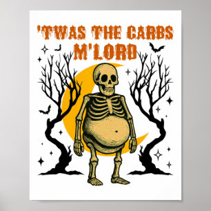Poster Engraçado Foi O Carboidrato Esqueleton Retro Spook