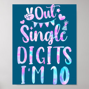 Poster Engraçado fora dos dígitos únicos eu tenho 10 anos