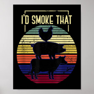 Poster Engraçado Fumar Aquele Churrasco Chef Grillmaster