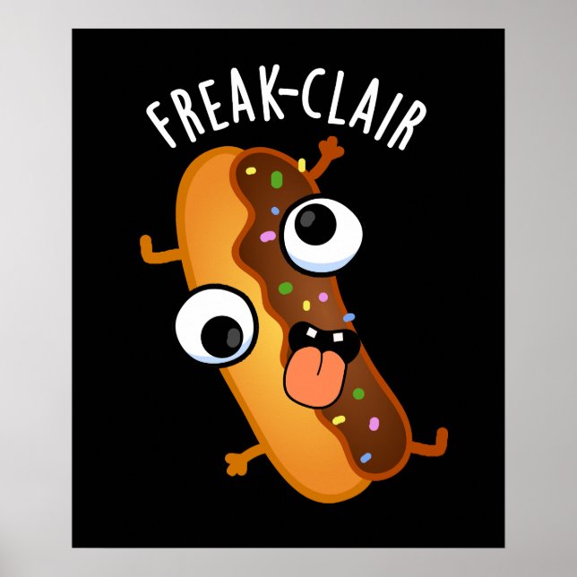 Poster Engraçado Funny Eclair Pun Dark BG (Frente)