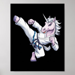 Poster Engraçado Garota do Unicórnio Karate I Taekwondo A