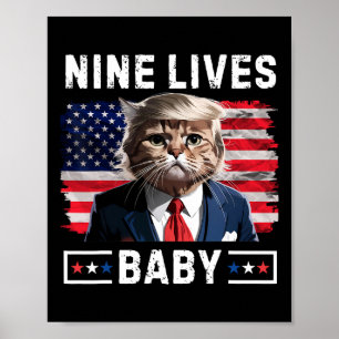 Poster Engraçado Gato 9 Vive Bebê Engraçado Votar Para Tr