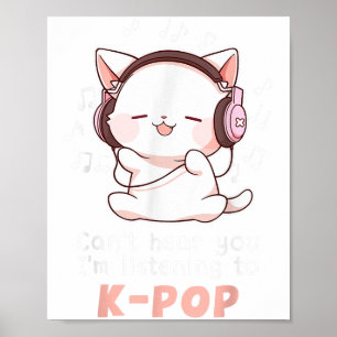 Poster Engraçado, Gato Amante não te ouve, estou ouvindo.