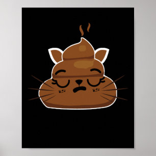 Poster Engraçado Gato Emoji Pajama Poo Emoticon Humor