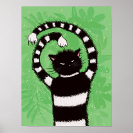 Poster Engraçado Gato Verde Deixa A Natureza Em Movimento