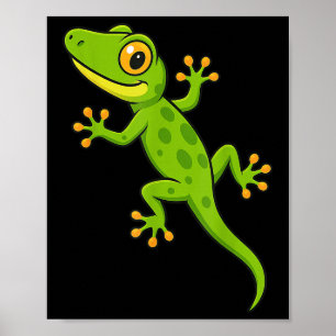 Poster Engraçado Gecko Lizard Amantes de os animais Menin