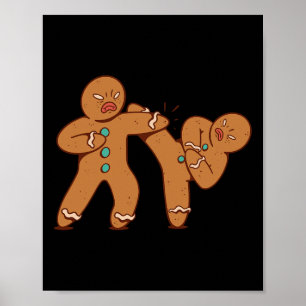 Poster Engraçado Gingerpão Homem Karate Cookie Frio Chris