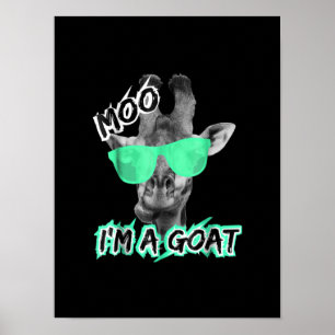 Poster Engraçado Girafa Moo Sou Um Presente De Animal De