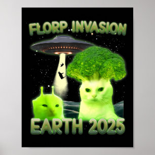 Poster Engraçado Glerp Glorp Alienígena Engraçada Cat Mem