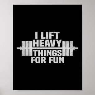 Poster Engraçado Gym Pun Levantando Pesos Musculares Trab