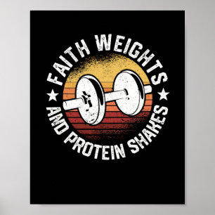 Poster Engraçado Gym Workout Christian Faith Weights