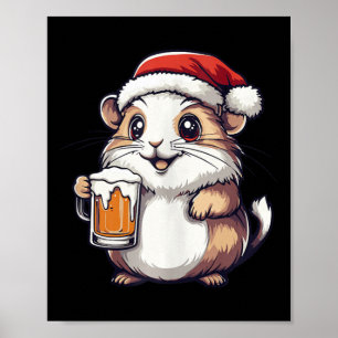 Poster Engraçado Hamster De Natal Com BD