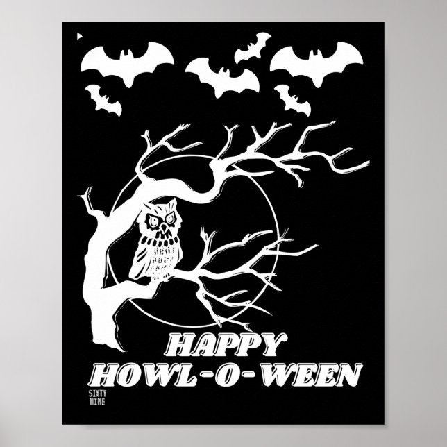 poster engraçado "HELY HOWL-O-WEEN" (Frente)