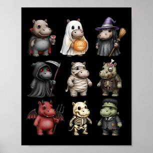 Poster Engraçado Hip Ghost Witch Zombie Halloween Costume