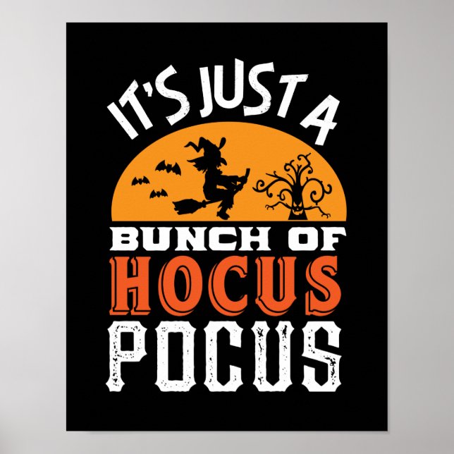 Poster Engraçado Hocus Feiticeiras Vintage Retro Hallowee (Frente)