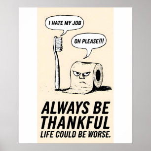 Poster Engraçado Humor de Escritório: Escova de Dente e P