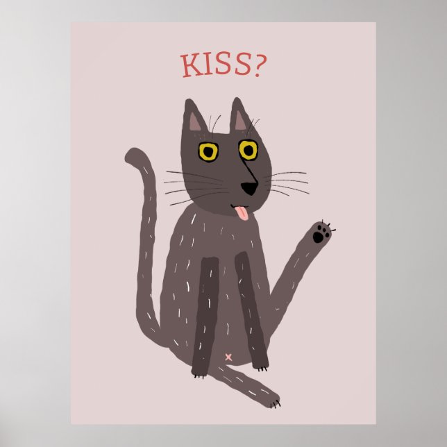 Poster Engraçado Humor de Gato (Frente)