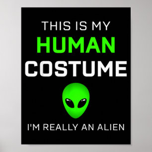 Poster Engraçado Isso É Meu Disfarce Humano Para Hallowee