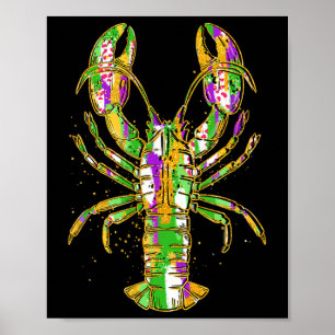 Poster Engraçado Jester Miçanga Engraçado Mardi Gras Men