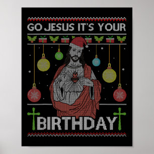 Poster Engraçado, Jesus, é o seu aniversário Feliz Natal