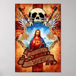 Poster Engraçado Jesus rock