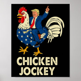 Poster Engraçado Jockey Trump Memória Para Homens
