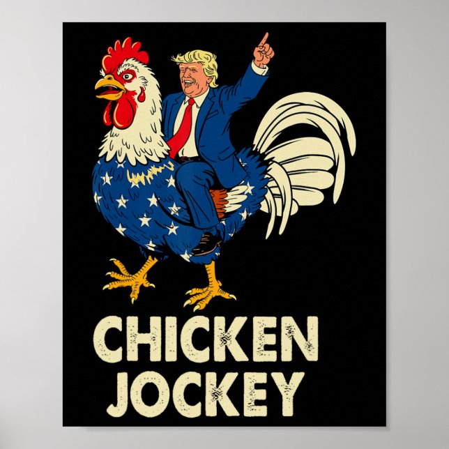 Poster Engraçado Jockey Trump Memória Para Homens (Frente)