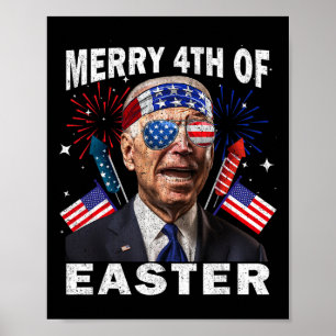 Poster Engraçado Joe Biden 4 De Julho Camisa Feliz 4 De É
