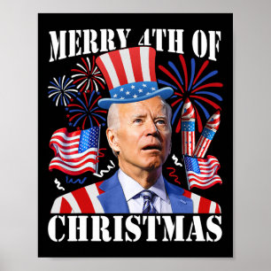 Poster Engraçado Joe Biden Feliz 4 De Natal 4 De Julho