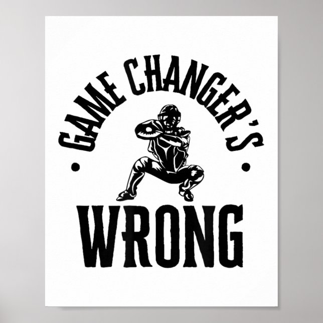 Poster Engraçado Jogador de Cotação de Baseball Errado (Frente)