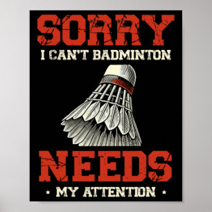 Poster Engraçado Jogador Dminton Love Shuttle Design 3