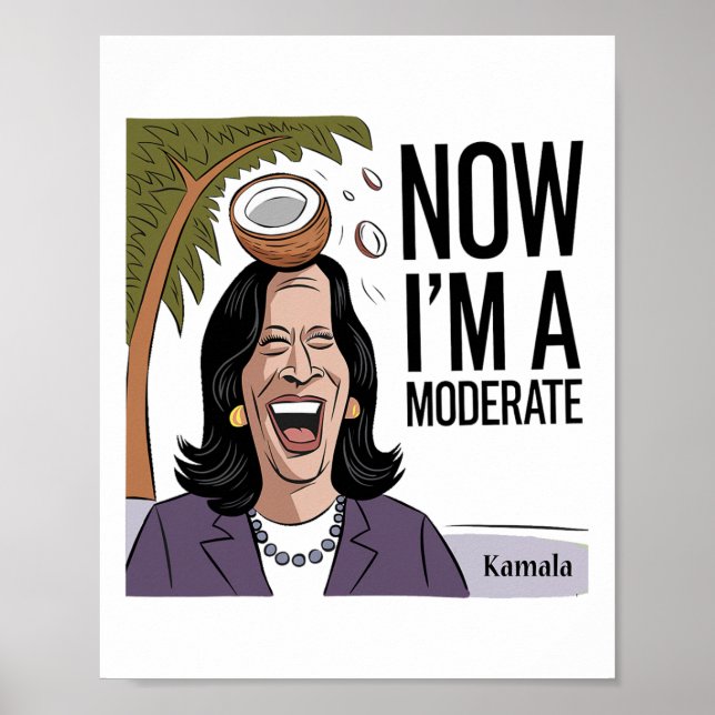 Poster Engraçado Kamala Harris agora moderado após coco s (Frente)