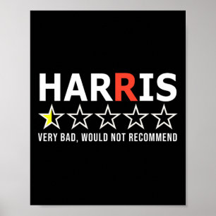 Poster Engraçado Kamala Harris Não Recomendaria V