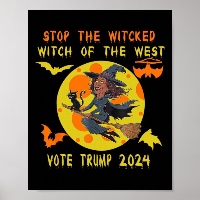 Poster Engraçado Kamala Harris Pára A Bruxa Má Do W (Frente)