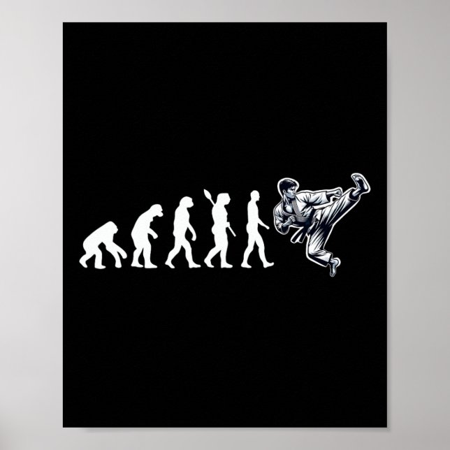 Poster Engraçado Karate Evolution Artes Marciais Lover Ka (Frente)