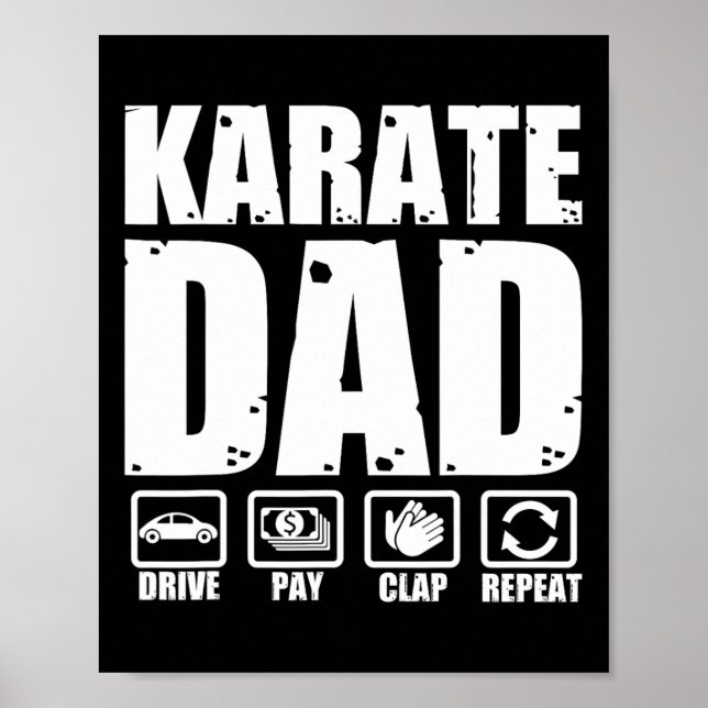 Poster Engraçado Karate Pai Artes Marciais Padre Humor Pa (Frente)