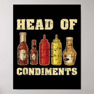 Poster Engraçado Ketchup Mostarda Barbecue Condição De Mo