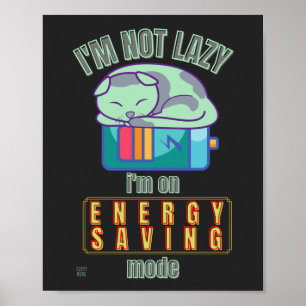 poster engraçado "LAZY CAT"