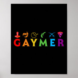 Poster Engraçado Lgbt Pride Gay Gamer Vídeo Game