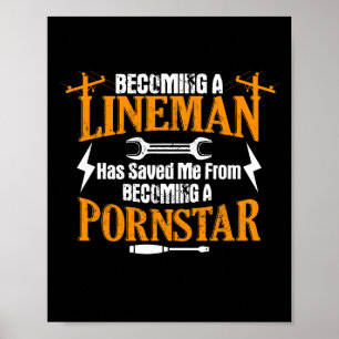 Poster Engraçado Lineman Pai Homens Elétricos Lineman