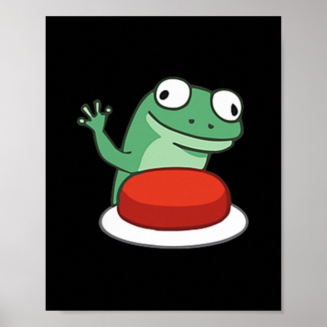 Poster Engraçado Lizard Button Meme (Frente)