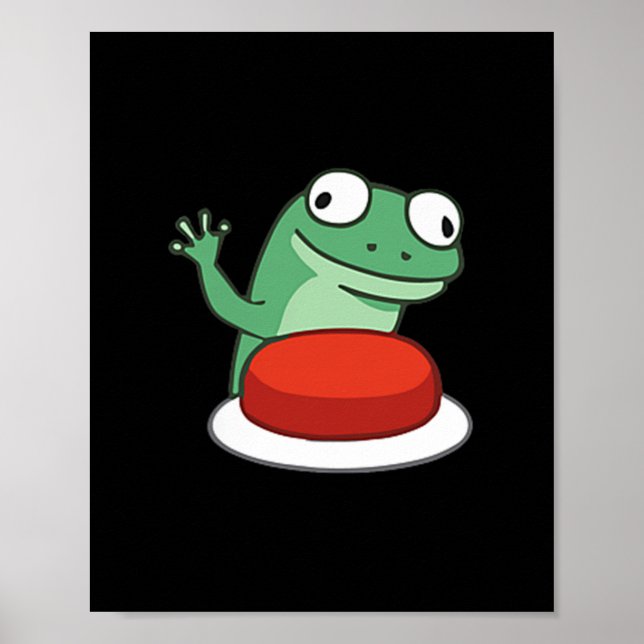Poster Engraçado Lizard Button Meme T-shirt.png (Frente)