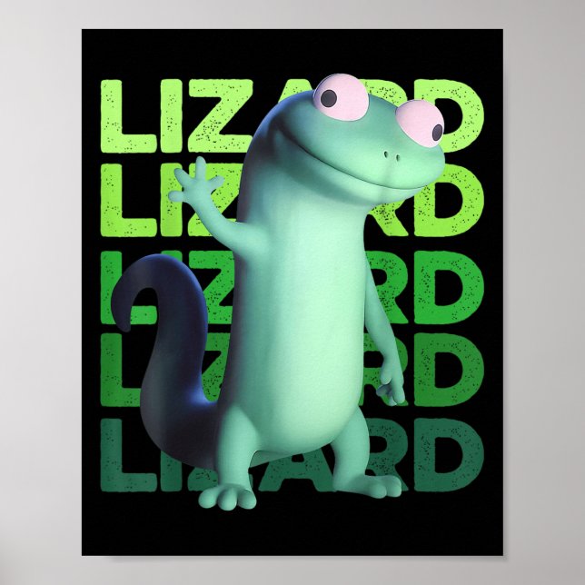 Poster Engraçado Lizard Meme Animal Men (Frente)