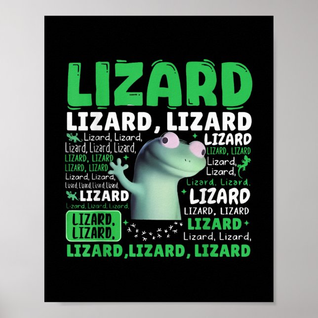Poster Engraçado Lizard Meme Animal Men _1 (Frente)