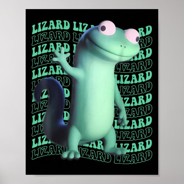 Poster Engraçado Lizard Meme Animal Men _2 (Frente)