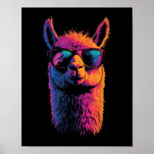 Poster Engraçado Llama Com Pulmões Coloridos Sem Drama An