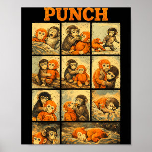 Poster Engraçado macaco macaque meme japonês fofo
